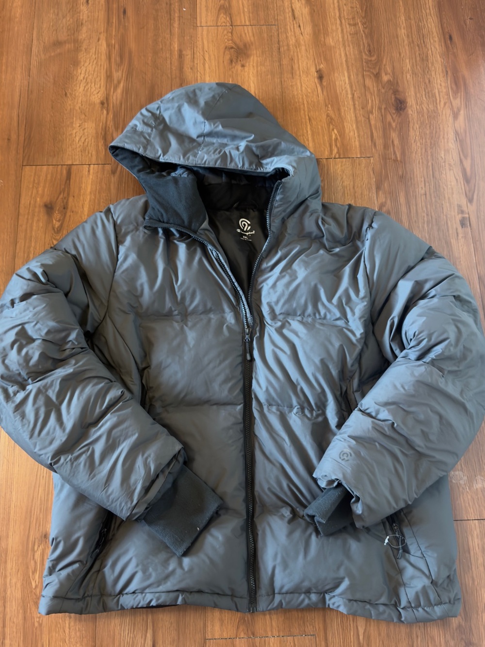 Champion Gray Hooded Puffer Jacket